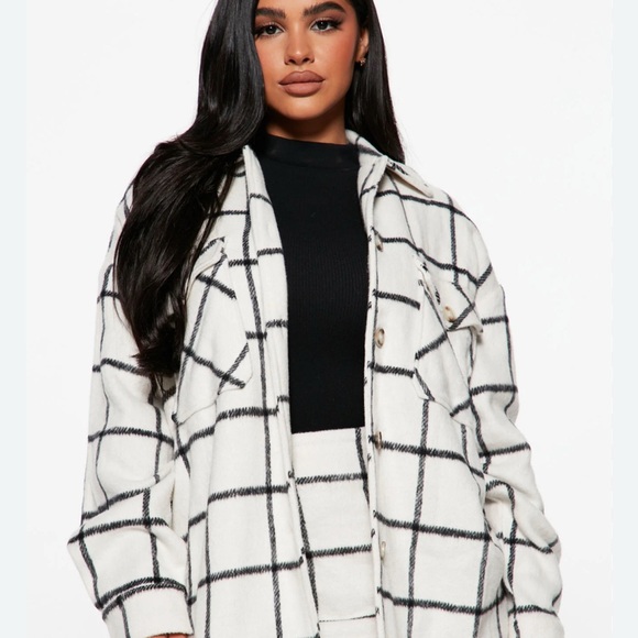 Plaid Button Down Shacket - Picture 3 of 12